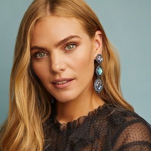 Aria Statement Earrings in Gray Dichroic Glass